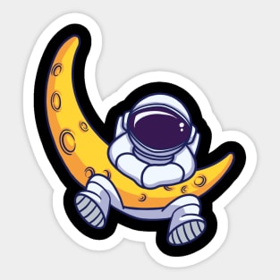 Astronaut With Sickle Moon Sticker